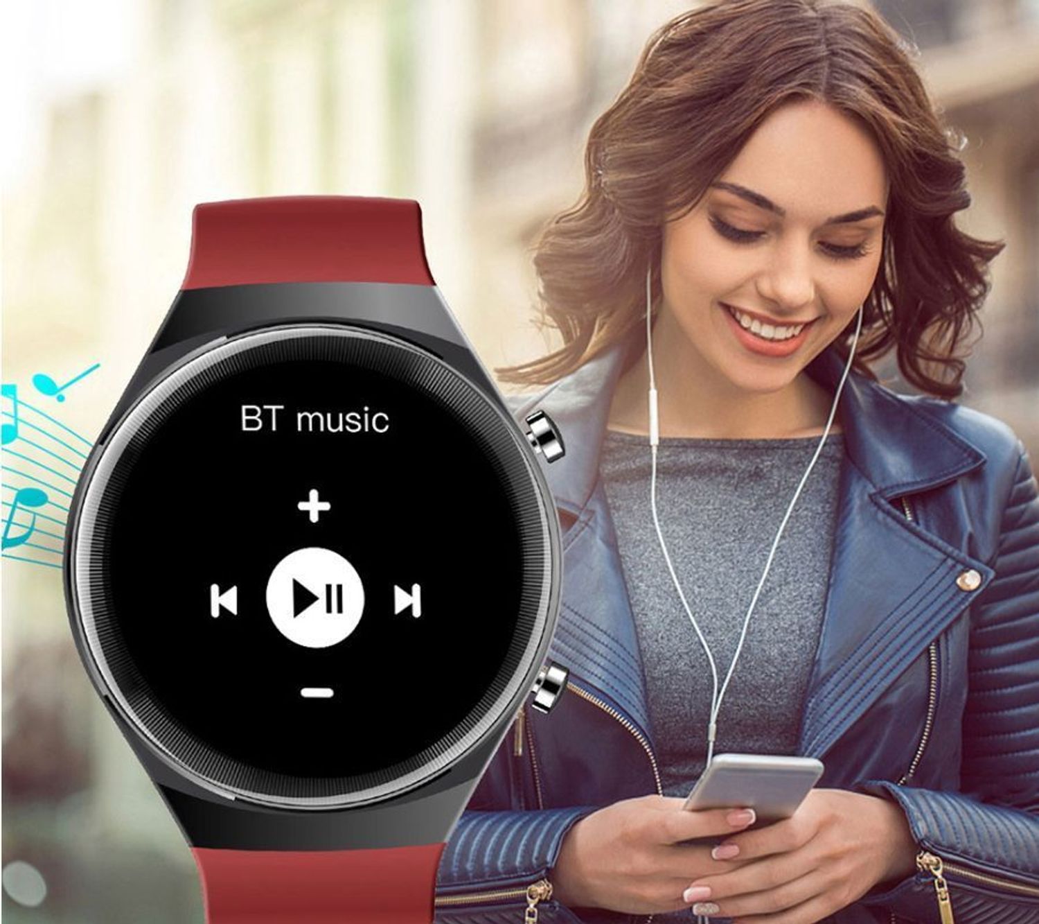 Smartwatch męski na czerwonym pasku Rubicon RNCE68 (1).jpg